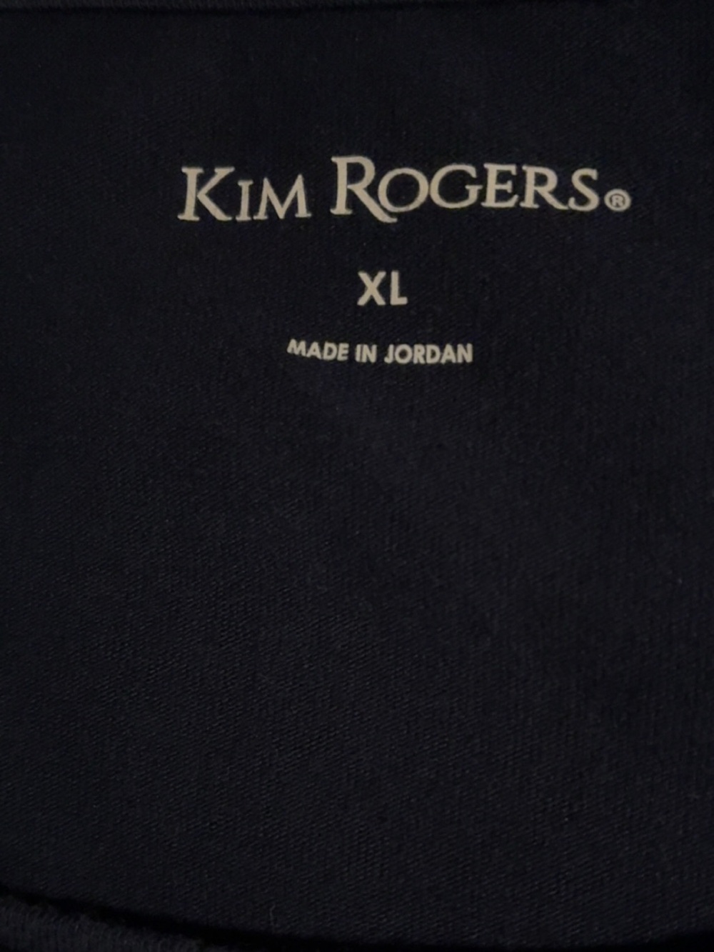 Kim Rogers Navy Blue Long Sleeve Scoop Neck Stretch Knit Top XL - Picture 3 of 4